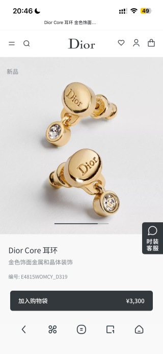 디올 귀걸이 134974 Dior Earrings