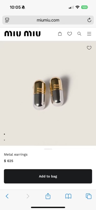 미우미우 귀걸이 135647 Miu Miu Earrings