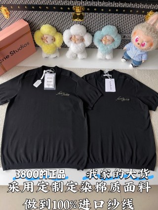 아크네스튜디오 자수 크루넥 반팔 니트 탑 138937