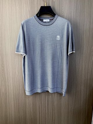 브루넬로쿠치넬리 남성 심플 크루넥 코튼 반팔 티셔츠 139094