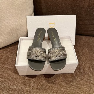 디올 다이아몬드 자수 캔버스 슬리퍼 141847