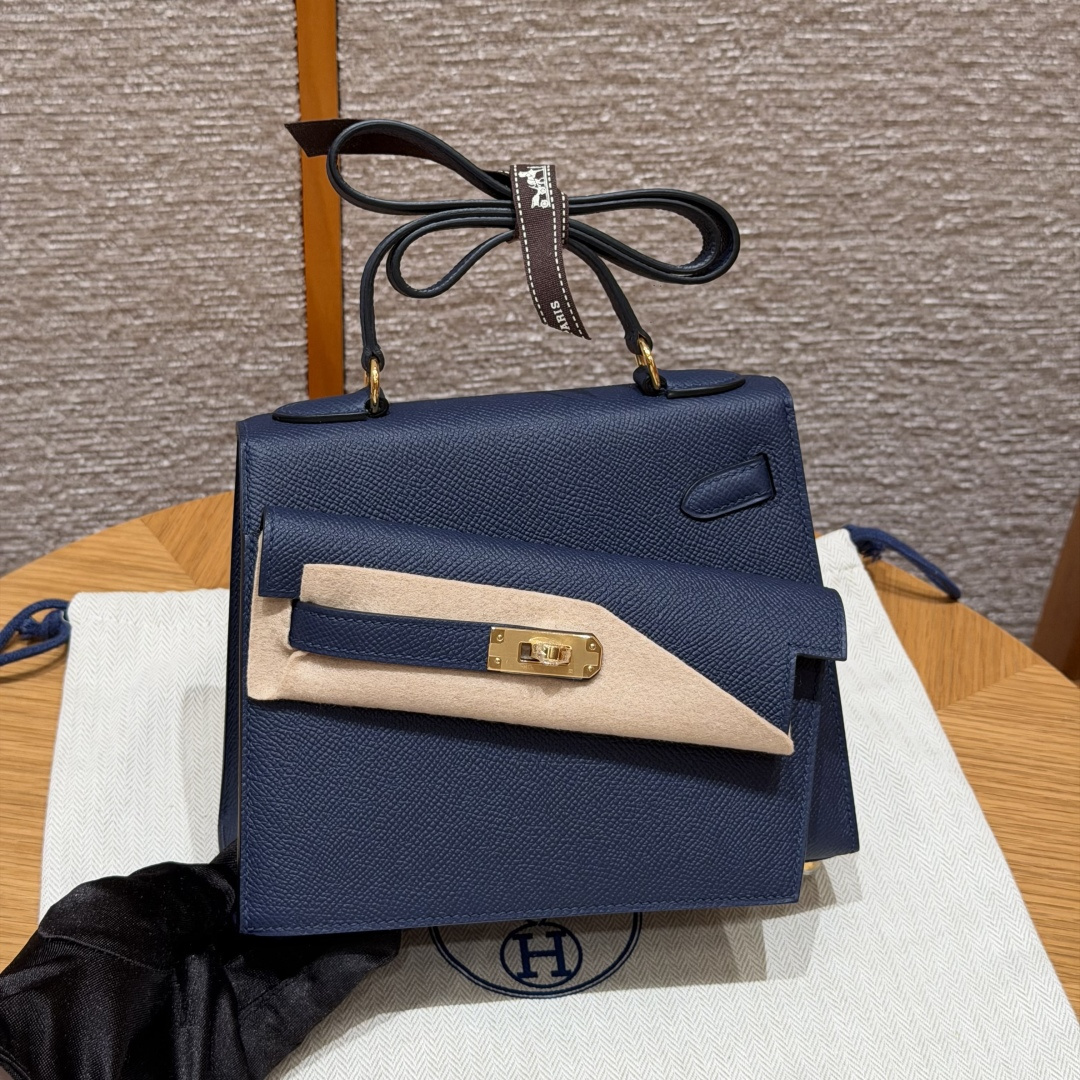 에르메스 켈리백 20 블루 골드 하드웨어 18217 Hermes Bag
