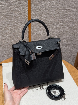 에르메스 켈리백 25 블랙 실버 하드웨어 18258 Hermes Bag