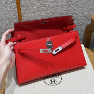 에르메스 켈리 엘란백 하트 레드 실버 하드웨어 18265 Hermes Bag