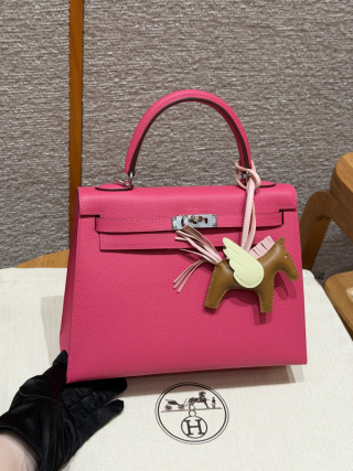 에르메스 켈리백 25 피치 핑크 실버 하드웨어 18368 Hermes Bag