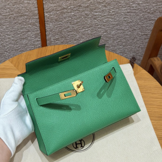 에르메스 미니 켈리 1 그린 골드 하드웨어 18370 Hermes Bag