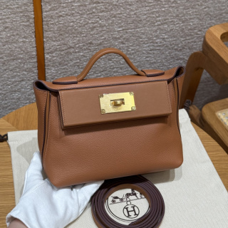 에르메스 켈리 24/24백 골든 브라운 골드 하드웨어 18372 Hermes Bag