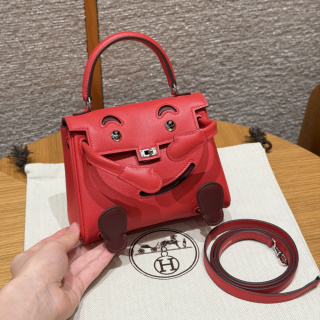 에르메스 켈리돌백 에르메스 레드 실버 하드웨어 18397 Hermes Bag