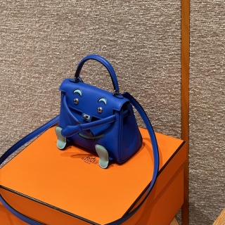 에르메스 켈리돌백 블루 실버 하드웨어 18417 Hermes Bag