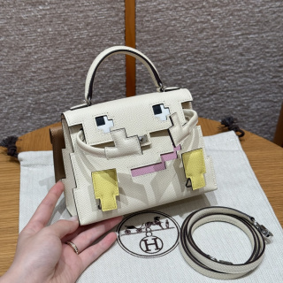 에르메스 켈리돌백 16.5 크림 화이트 실버 하드웨어 18439 Hermes Bag