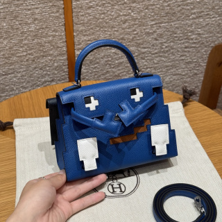 에르메스 켈리돌백 16.5 사파이어 블루 실버 하드웨어 18443 Hermes Bag