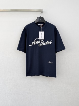 아크네스튜디오 여성 로고 자수 반팔 티셔츠 레플리카 18666 Acne Studios Women T Shirt