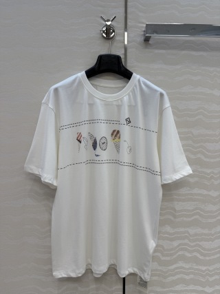 펜디 여성 로고 프린트 코튼 반팔 티셔츠 레플리카 18882 Fendi Women T Shirt