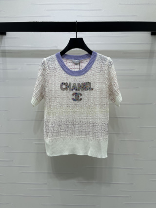 샤넬 여성 크루넥 반팔 니트 레플리카 19047 Chanel Women T Shirt