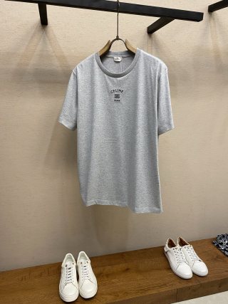 셀린느 2026FW 자수 코튼 오버핏 반팔 티셔츠 23494 Celine T Shirt