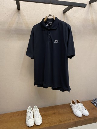 발렌시아가 자수 코튼 오버핏 폴로셔츠 23496 Balenciaga T Shirt