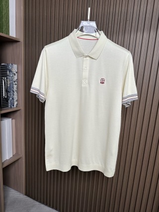 브루넬로 쿠치넬리 프린트 코튼 카라 폴로셔츠 23510 Brunello Cucinelli T Shirt