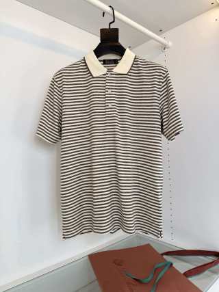 로로피아나 스트라이프 린넨 코튼 폴로셔츠 23543 Loro Piana T Shirt