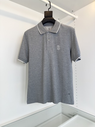 브루넬로 쿠치넬리 자수 슬림핏 폴로셔츠 23547 Brunello Cucinelli T Shirt