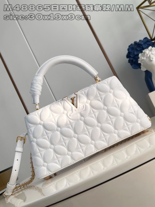 루이비통 M48865 화이트 카푸신 핸드백 미디엄 소형 Louis Vuitton Bag