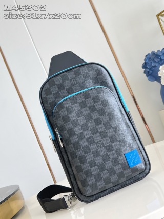 루이비통 M45302 블루 애비뉴 메신저 백 숄더백 다미에 Louis Vuitton Bag