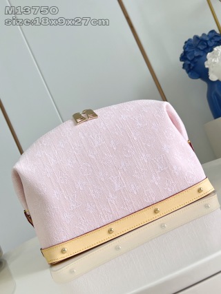 루이비통 M13750 핑크 라지 메이크업 백 모노그램 데님 Louis Vuitton Bag
