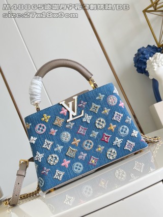 루이비통 M48865 브라운 카푸신 핸드백 BB 스몰 모노그램 데님 Louis Vuitton Bag