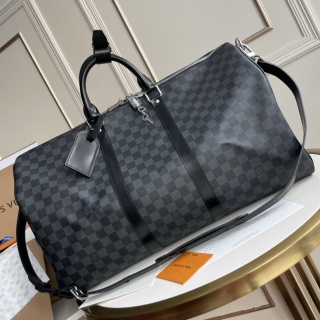 루이비통 N41416 킵올 시리즈의 블랙 체크 무늬 여행 가방으로 모노그램 Louis Vuitton Bag