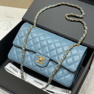 샤넬 가방 25cm 금장 블루 램스킨 32832 Chanel Bag