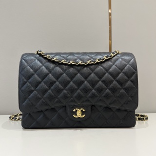 샤넬 CF 클래식 플랩백 라지 블랙 금장 캐비어 소가죽 32835 Chanel Bag