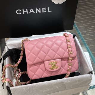 샤넬 CF 클래식 플랩백 17cm 딥핑크 핑크 램스킨 32858 Chanel Bag