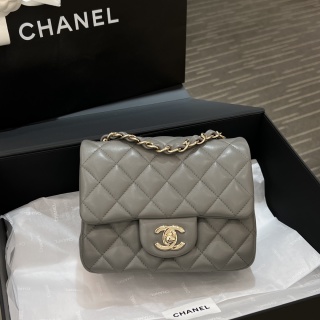 샤넬 CF 클래식 플랩백 17cm 고급 그레이 연금장 램스킨 32859 Chanel Bag
