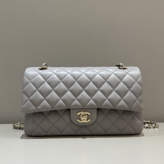 샤넬 CF 클래식 플랩백 25cm 도브 그레이 연금장 램스킨 32862 Chanel Bag