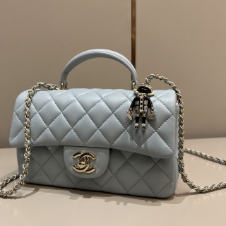 샤넬 CF 클래식 플랩백 미니 블루 램스킨 32897 Chanel Bag
