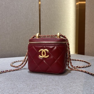 샤넬 베니티백 버건디 레드 박스백 32908 Chanel Bag