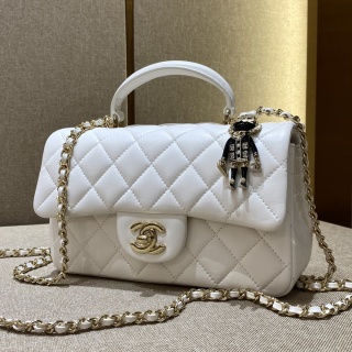 샤넬 CF 클래식 플랩백 미니 화이트 램스킨 32922 Chanel Bag