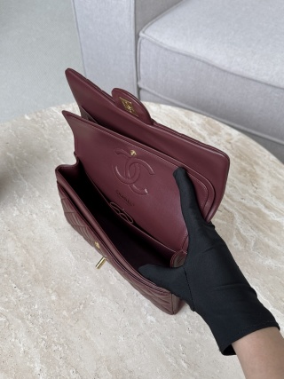 샤넬 가방 다크 레드 금장 33016 Chanel Bag