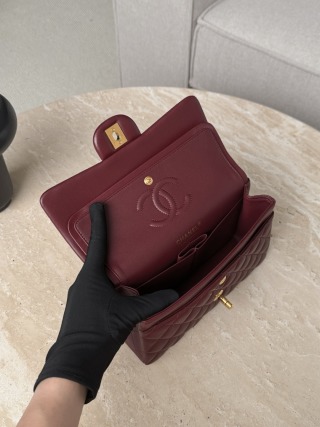 샤넬 가방 다크 레드 금장 33089 Chanel Bag