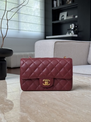샤넬 가방 버건디 레드 금장 33209 Chanel Bag