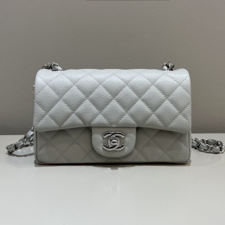 샤넬 CF 클래식 플랩백 20cm 은장 캐비어 소가죽 33216 Chanel Bag