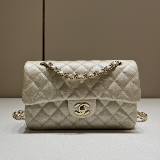 샤넬 CF 클래식 플랩백 23cm 연금장 캐비어 소가죽 논스티치 엣지 스티치 33228 Chanel Bag