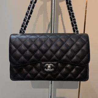 샤넬 CF 클래식 플랩백 30cm 블랙 은장 소가죽 33259 Chanel Bag
