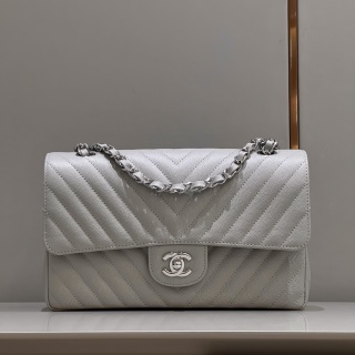 샤넬 CF 클래식 플랩백 25cm 은장 캐비어 소가죽 브이퀼팅 33278 Chanel Bag