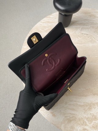 샤넬 가방 블랙 금장 캐비어 논스티치 엣지 스티치 33414 Chanel Bag