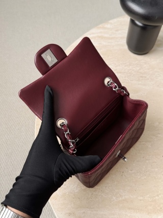 샤넬 가방 다크 레드 은장 33421 Chanel Bag