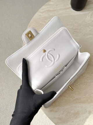 샤넬 가방 아이보리 화이트 금장 캐비어 33476 Chanel Bag