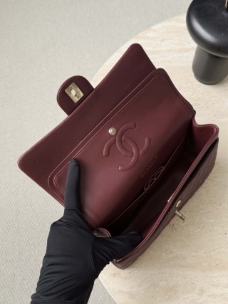 샤넬 가방 버건디 연금장 캐비어 논스티치 엣지 스티치 33523 Chanel Bag
