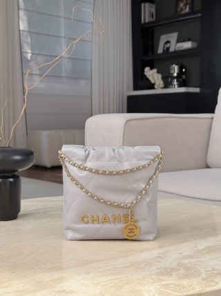 샤넬 가방 미니 라이트 그레이 금장 33594 Chanel Bag
