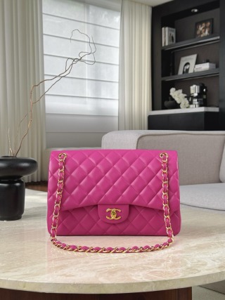 샤넬 CF 클래식 플랩백 로즈 레드 금장 33891 Chanel Bag