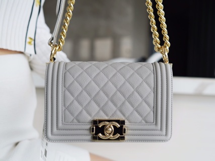 샤넬 보이백 미니 그레이 캐비어 12x20x8.5cm 33938 Chanel Bag